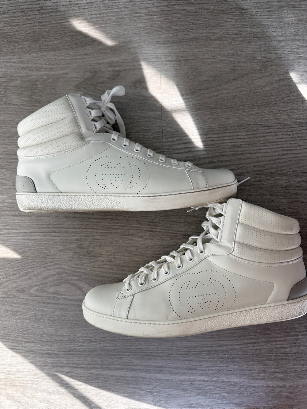 Gucci Ace Men's White High-Top Sneakers - Size 11.5
